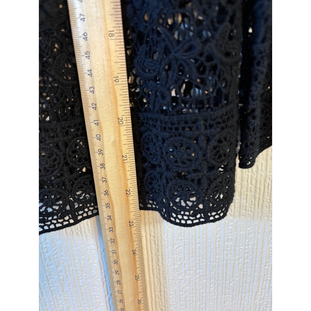 Alfani Black Crochet Lacey Cotton Cardigan Size S - Picture 7 of 11